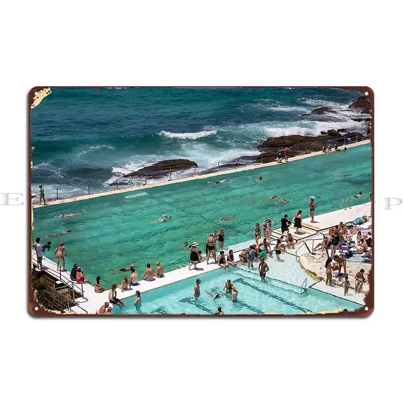 Bondi Icebergs Pool Metal Sign Garage Cave Custom Rusty Create Tin Sign Poster