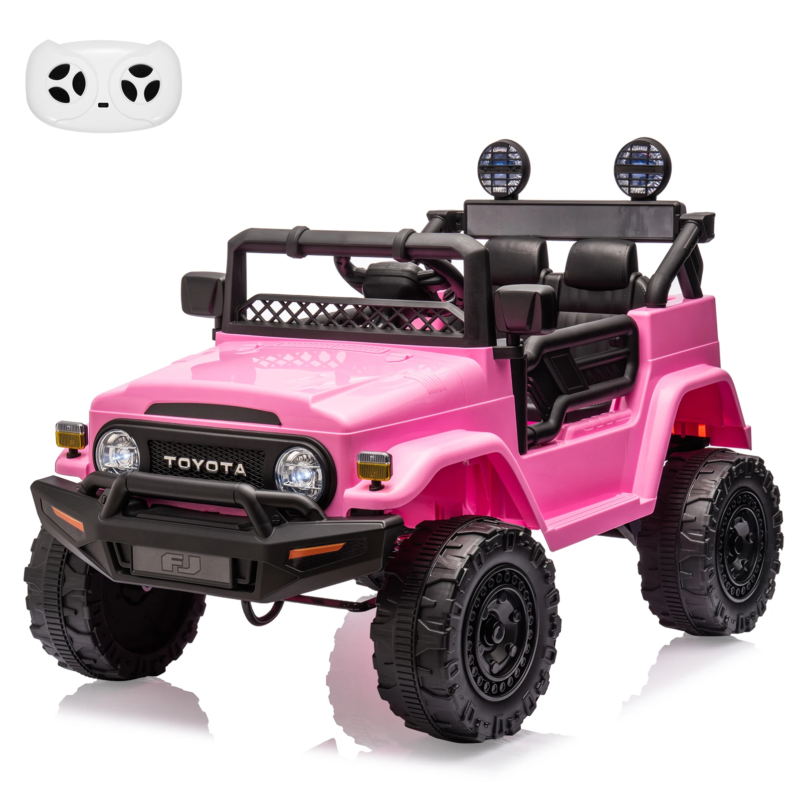 Kids Ride On Car, 12V Ride On Truck Car, Battery Powered Electric Kids Car with Remote Control, Music, LED Lights, Safety Belt