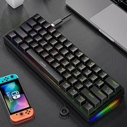 USB K620 Mini Backlit RGB Gaming Mechanical Keyboard Gamer Mechanic Kit 60 Percent DIY Custom PBT Keycap Hotswap USB PC Laptop N
