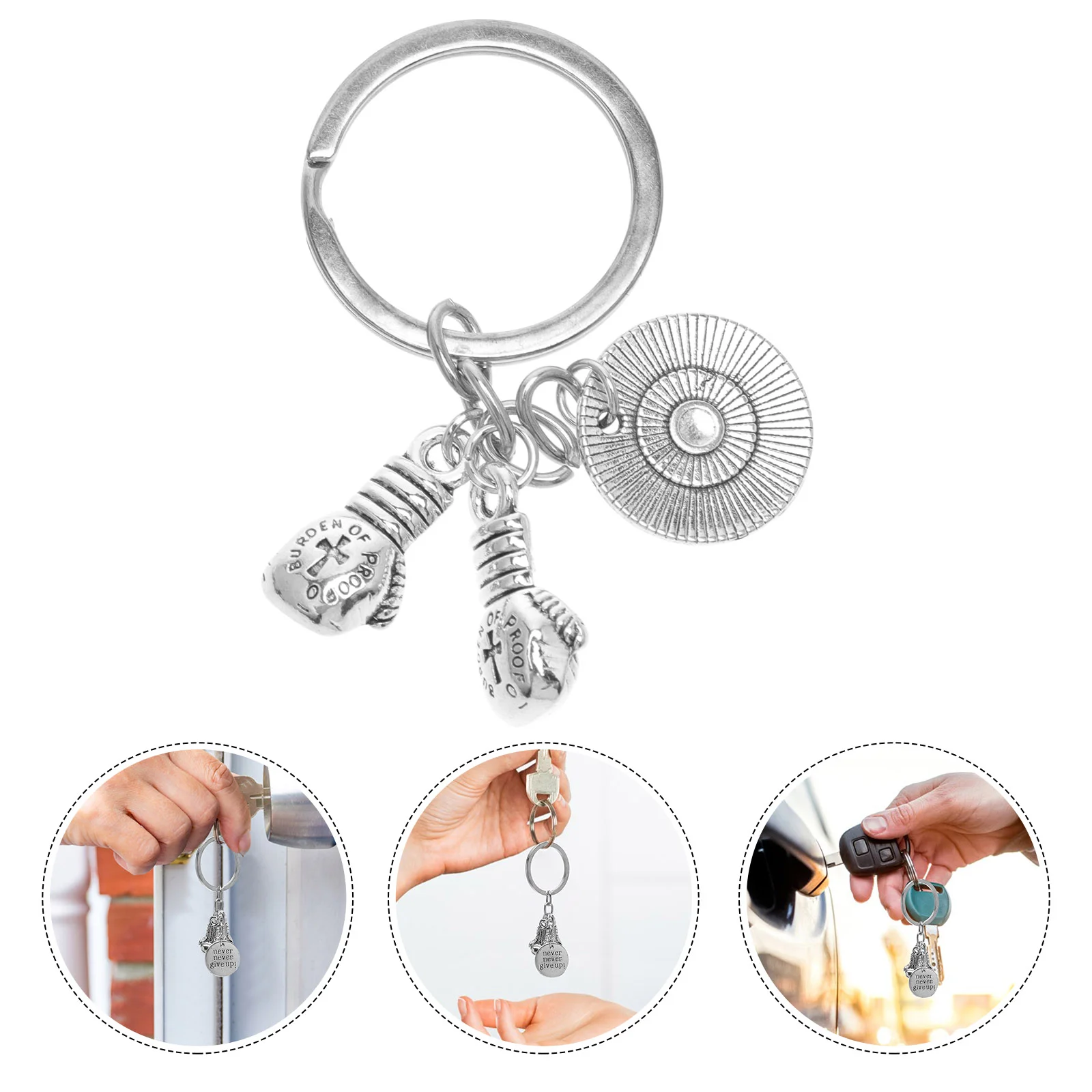 1pc Boxing Glove Keychain Key Ring Pendants Key Accessories for Keys Car Bag Charm Handbag key chain metal key ring