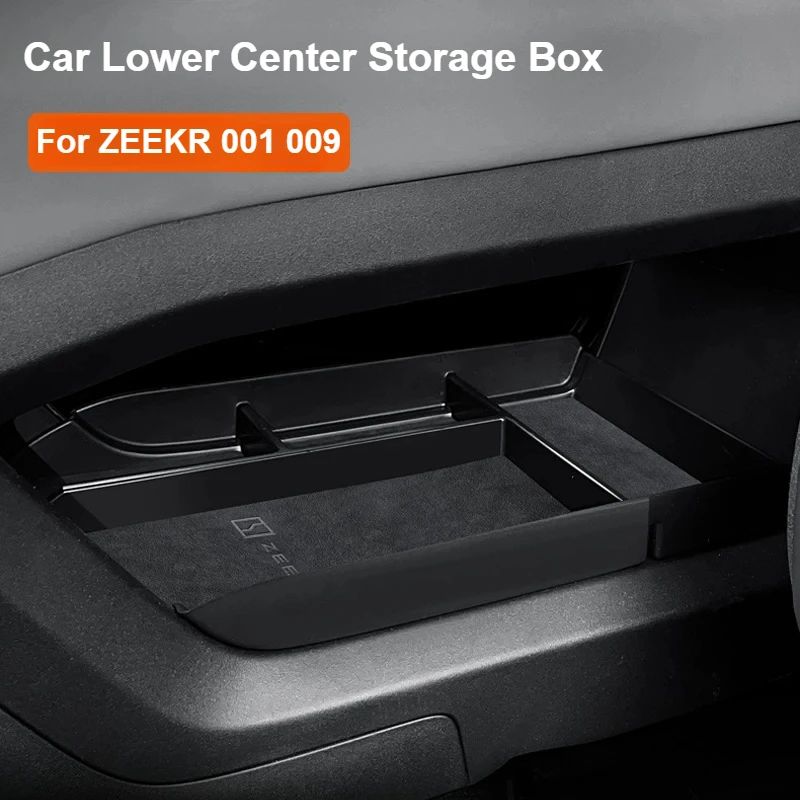 

For ZEEKR 001 009 Car Central Under Storage Box Stowing Tidying Center Console Tray Lower Layer Organizer Interior Accessories