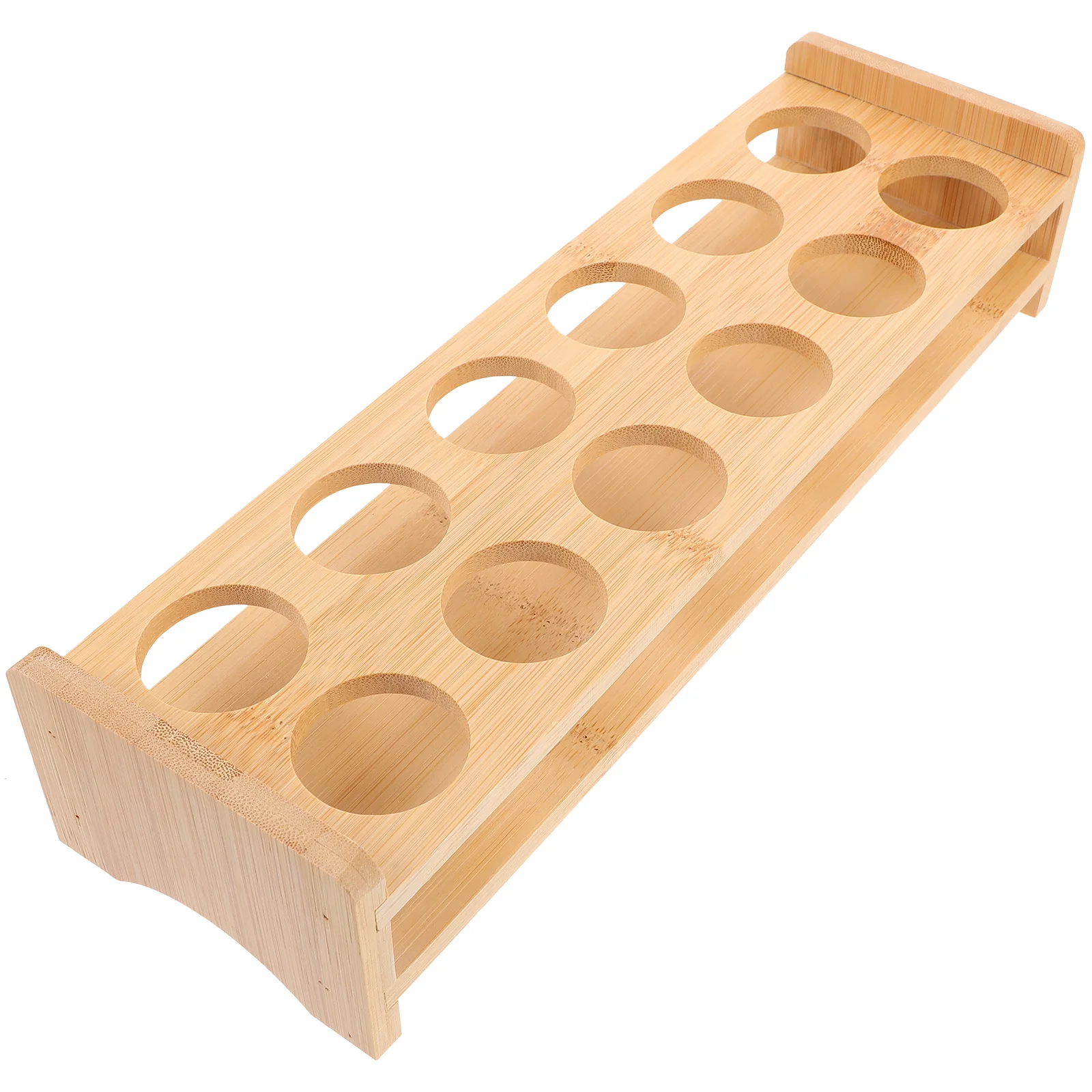 

Glasses Organizer Light Brown Cups Rack Display Tray for Shots Compact Size Durability Wood Material Home