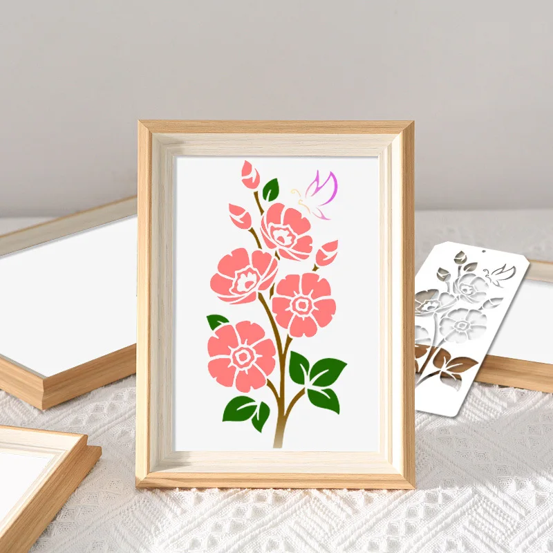 16PC Geometric Floral Stencil Set for DIY Art Crafts, Doodle Sketching Handmade Projects - Reusable Templates for Artists Adults