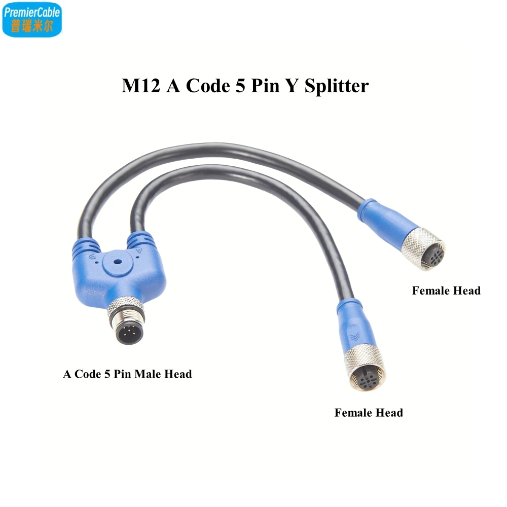 

M12 A Code 5-контактный Y-образный разветвитель тройник с кабелем H-разветвитель Y-образный соединитель круглый разъем для приводов датчиков NMEA2000