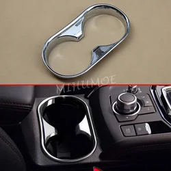 Bright Chrome Interior Cup Holder Cover Trims For Mazda CX-5 2017 2018 2019 2020 2021 2022 2023 2024