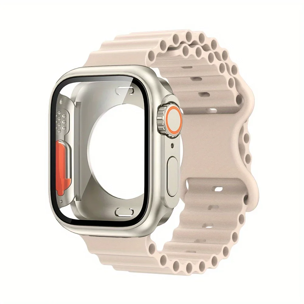 Glas-Schutzhülle + Armband für Apple Watch 40mm 41mm 44mm 45mm 42mm 46mm Displayschutz-Hülle für Apple IWatch Series 10 9 8 7 6 54 – Detail 9