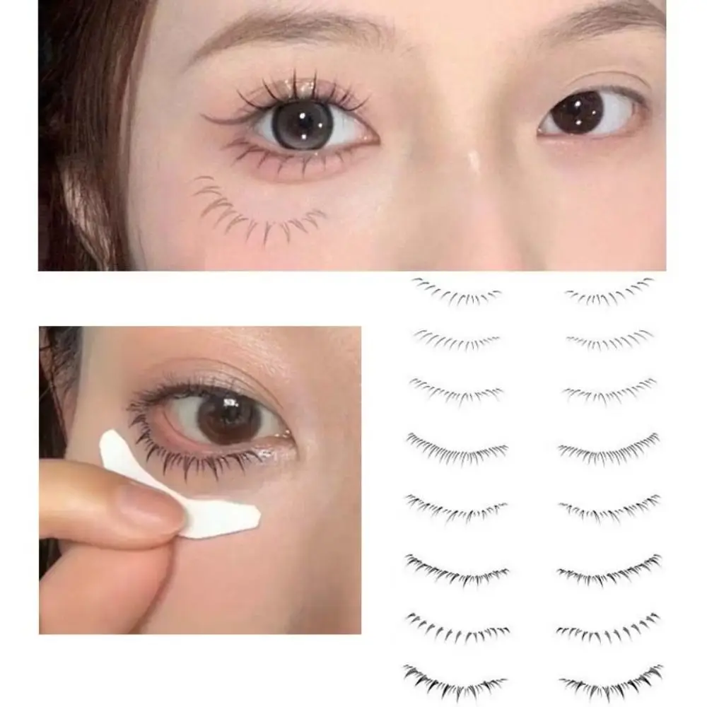 8pairs False Eyelashes Natural 3D Lower Eyelash Tattoo Stickers Disposable Waterproof Transfer lashes Decals Makeup Tools