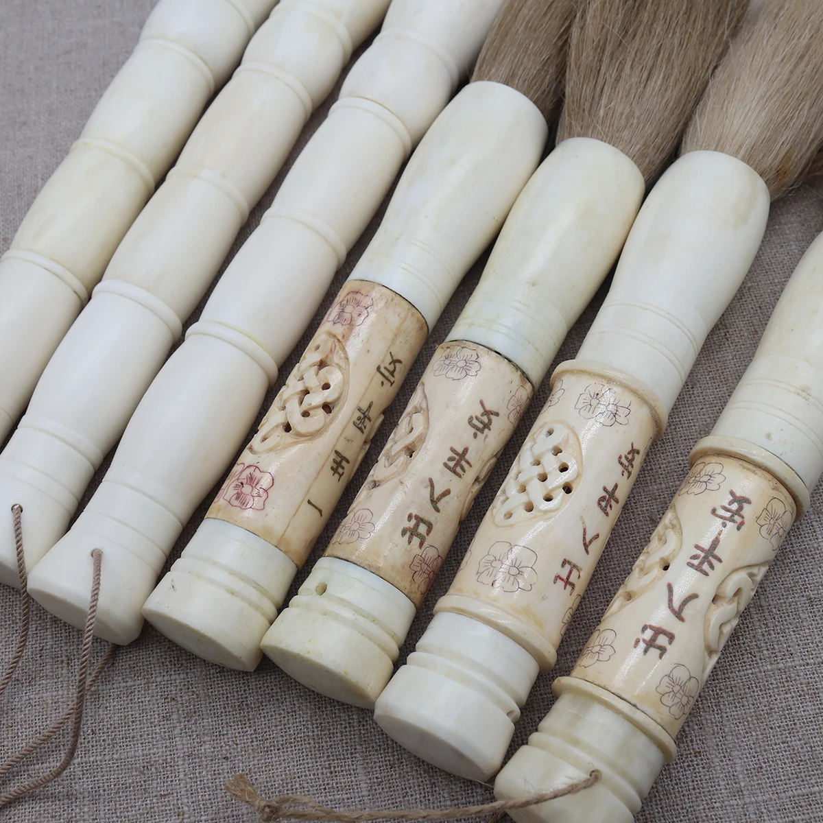 Decorative Calligraphy Brush, Carved Bone Accessory, Home Decoration