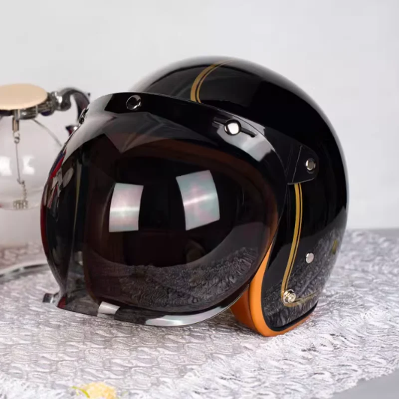 

New Fashion 3/4 Open Face Motorcycle Helmet for Man Women with Glossy Finish Shell Perfect for Scooter Riders Urban Commuting