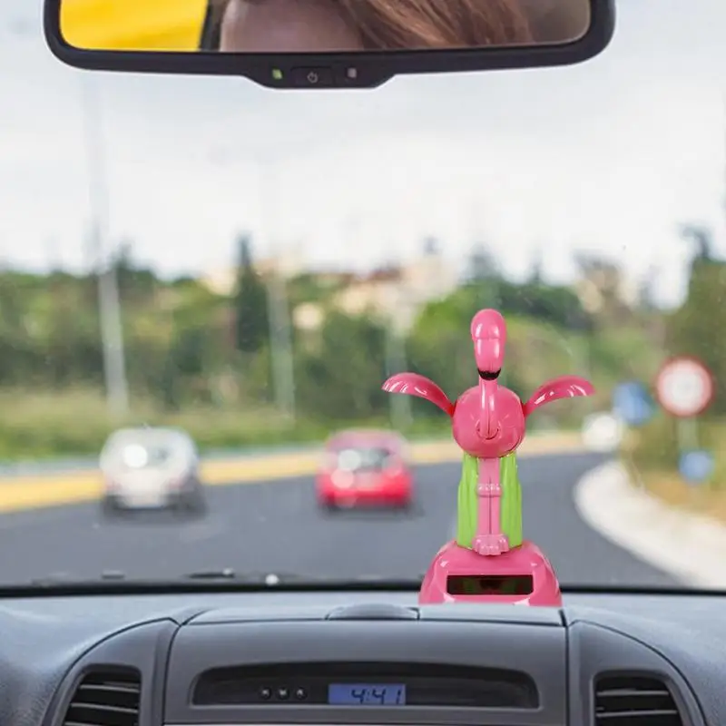 Car Dashboard Decor Solar-Powered Bobblehead Shaking Head Car Ornament Stable Base Cartoon Toys Car Accessories For Home Decor