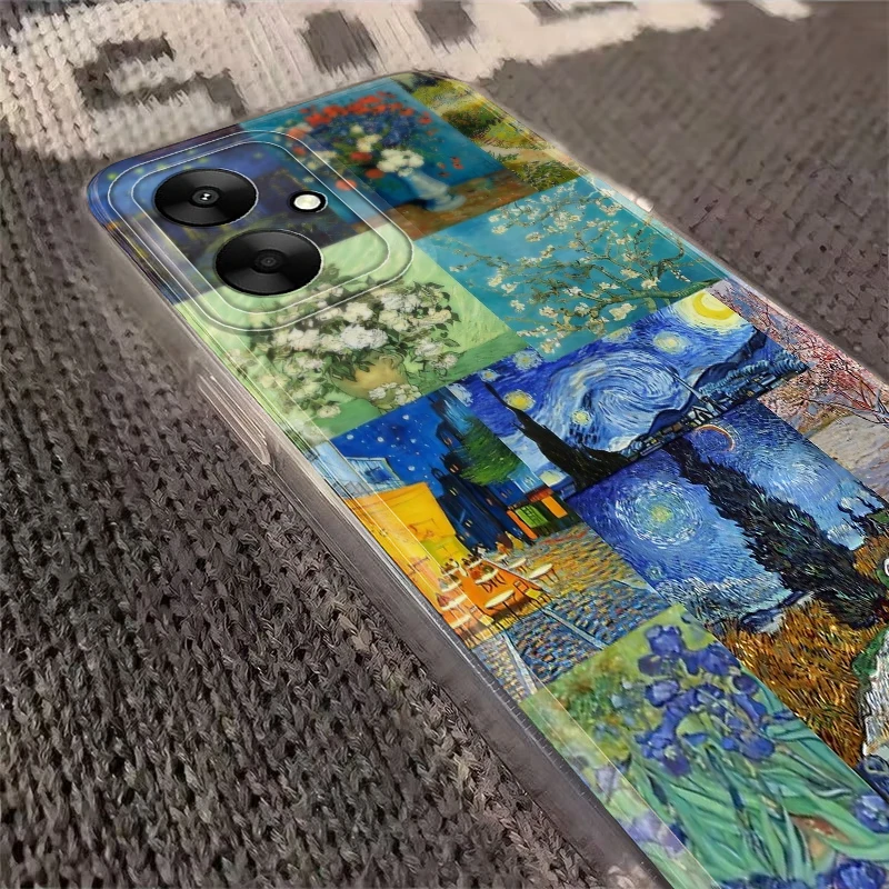 Funda para Xiaomi Redmi Note 11S 10Pro 8 10S 10Lite 11 14 13 12 Pro Plus 9 12S cubierta transparente Van Gogh girasoles