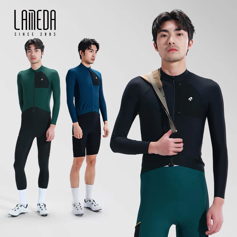 LAMEDA Cycling Jersey Men's Spring Summer Breathable Quick-dry Long Sleeves UPF50+ MTB Road Bike Top