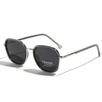 Brand Designer TR90 Polarized Sunglasses Men Retro Style Metal Geometric Sun Glasses For Women Double Beam Driving Shades