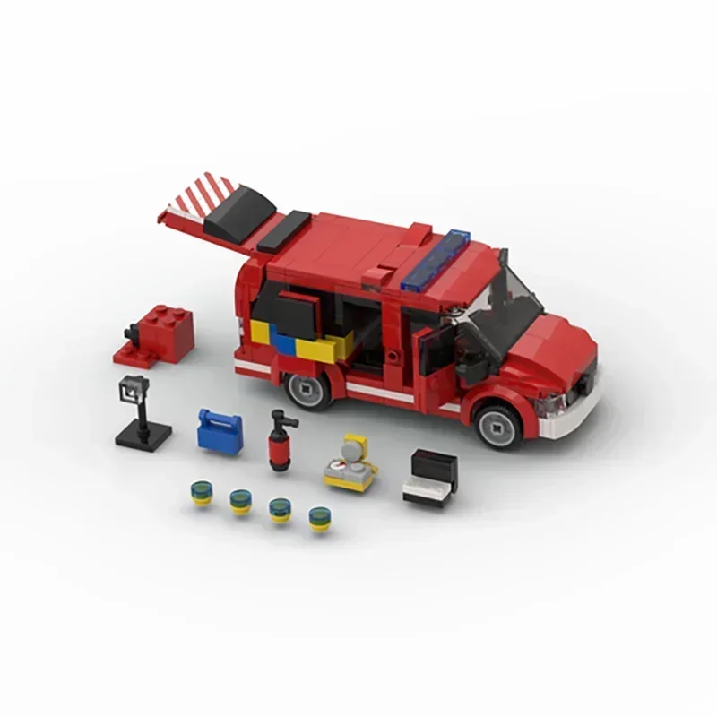 

Moc Building Blocks Car Series Belgian Fire Chief Vehicle Model Technology Brick Brand-name Vehicle DIY Toy For Gifts