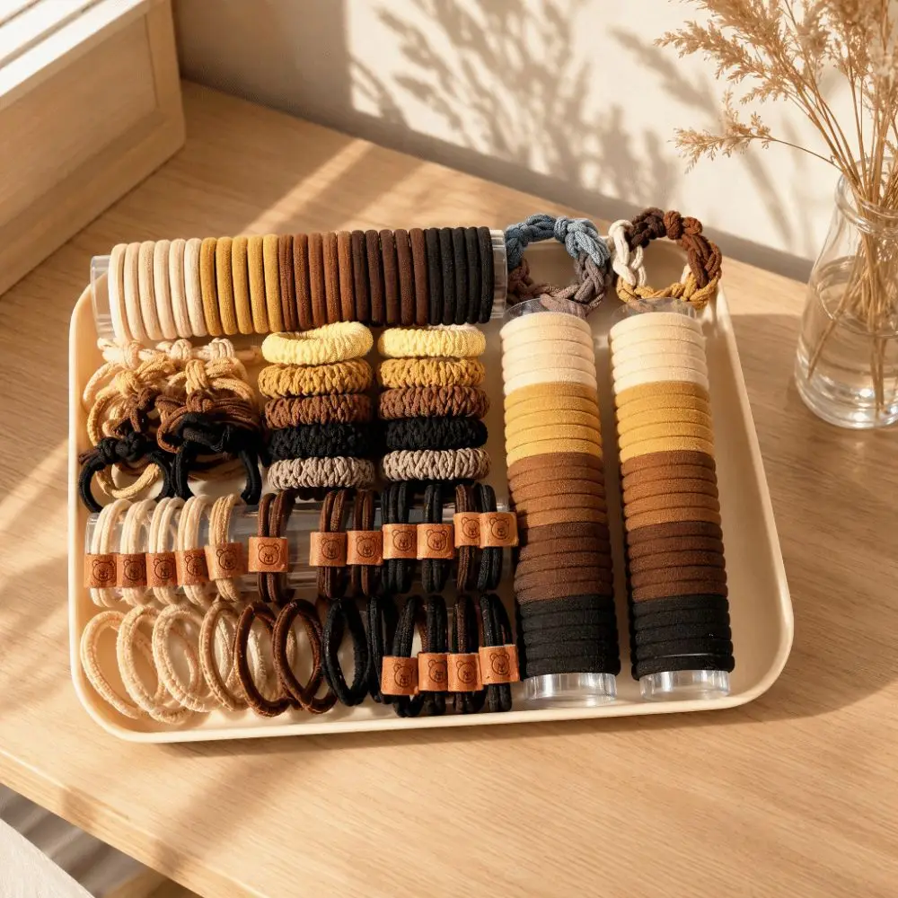137Pcs Comfortable Seamless Design Hair Ties Non-Damaging Versatile Hair Bands High Elasticity Ponytail Holders For Women