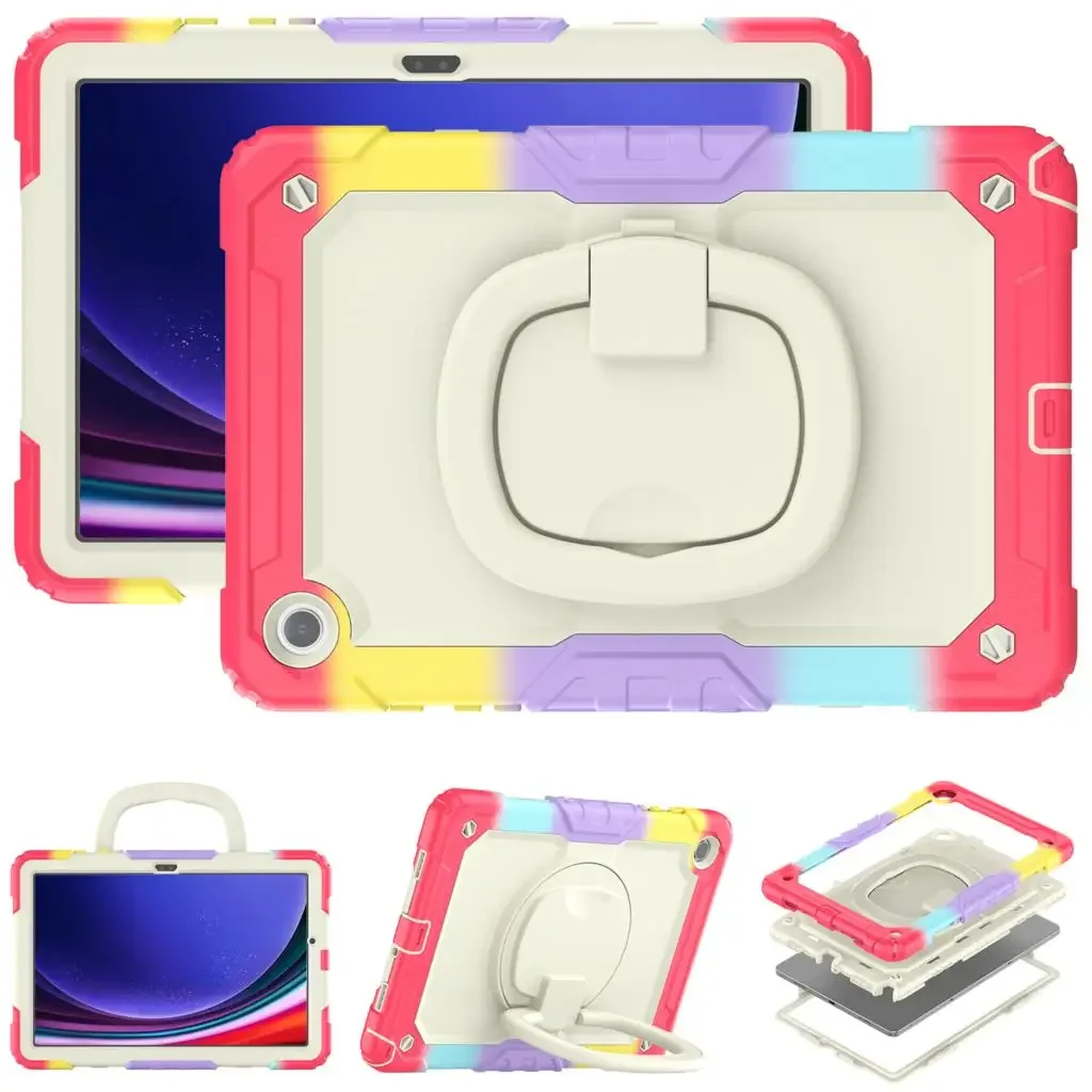 360 Rotating Armor Case For Samsung Galaxy Tab A9 SM-X110 X115 A9 Plus SM-X210 SM-X216B Stand Cover Shockproof With Handle Grip