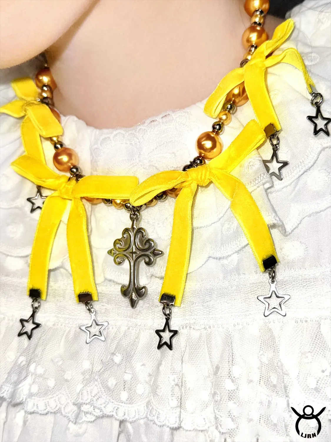 

2026 New Y2k Necklace Polka Dot Handmade Ribbon Bownot Candlestick Sweet Ins Vintage Choker for Women Girl Wife Jewelry Gift