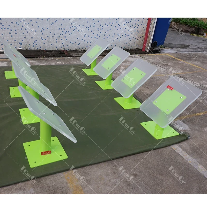 

American Adventure Sports Playground Gym Ninja Warrior Obstacles Course Acrylic Parkour Slanted Steps