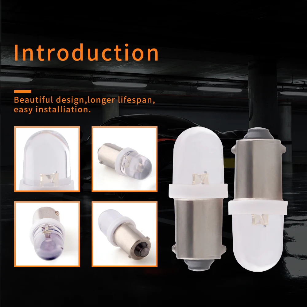 10 قطعة 6 فولت 6.3 فولت التيار المتناوب تيار مستمر غير قطبية BA9S T4W T11 LED ضوء لمبة 53 57 1895 1891 64111 لآلة الكرة والدبابيس برتقالي الجليد الأزرق الأبيض الدافئ #2