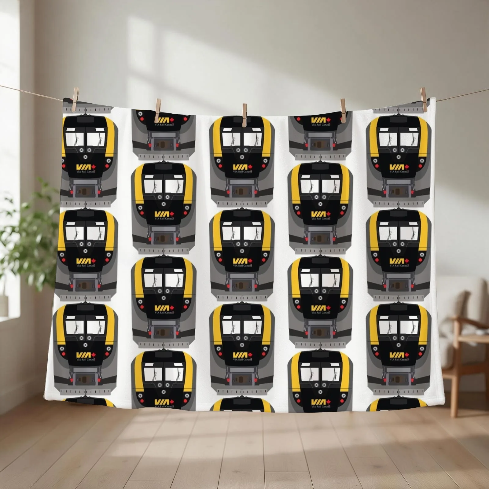 VIA Rail Canada New Locomotive Throw Blanket Bed linens Soft Beds Decoratives for sofa Blankets