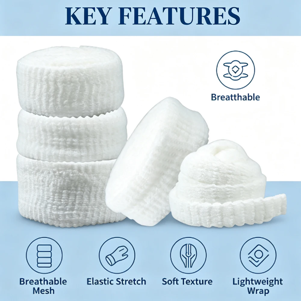 1Roll Fix Net Tubular Bandage Elastic, Breathable Fixation Wrap for Finger Wrist Elbow Knee,Sports Compression Support for Body