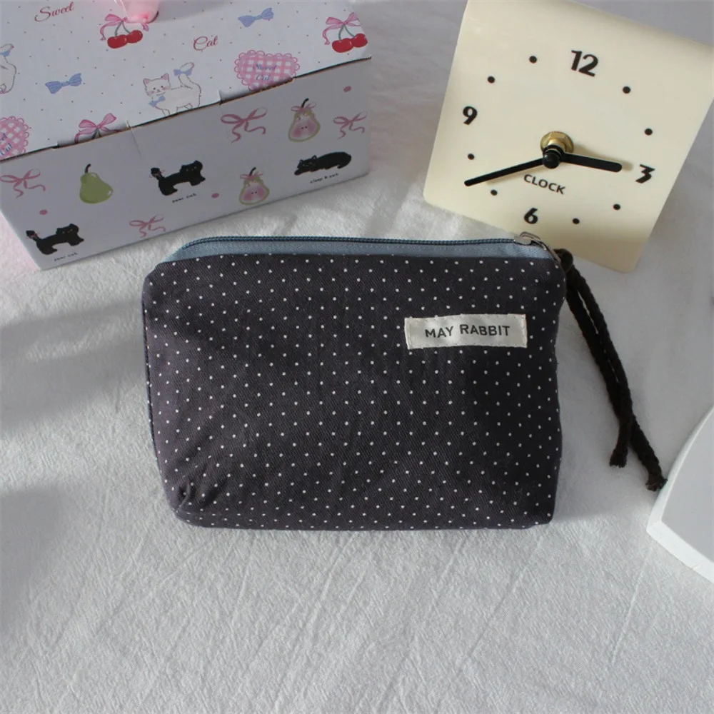 

Милый портативный кошелек для монет в корейском стиле с завязками, кошелек для монет с рисунком в горошек, сумка для документов.