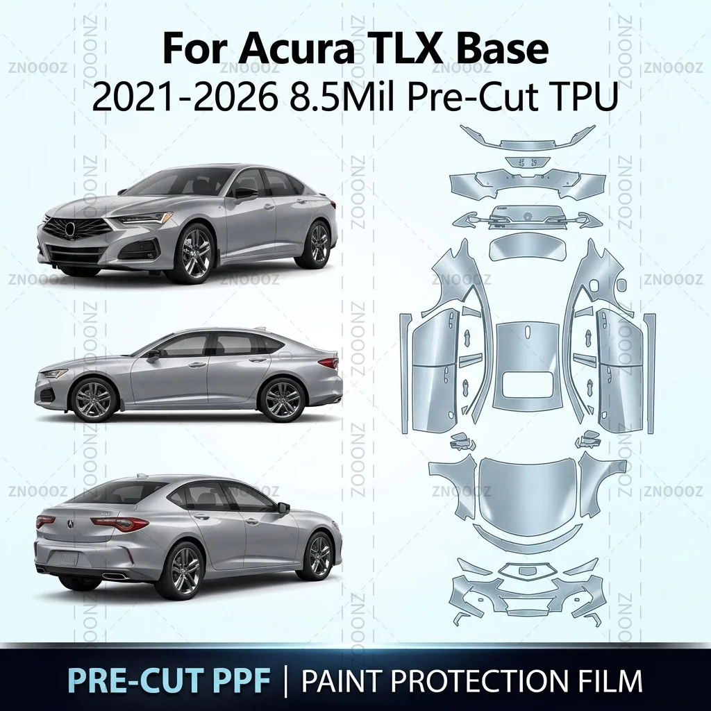 For Acura TLX Base 2021-2026 8.5Mil Pre-Cut TPU PPF Paint Protection Kit Self Full Vehicle Glossy Clear Matte Black Hydrophobic