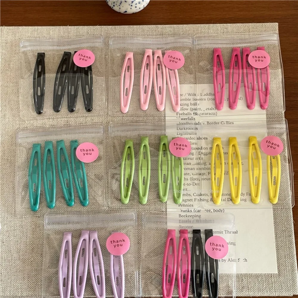 4Pcs Cute Colorful Oil Drop BB Clip Set Broken Hair Bangs Clip Basic Face Wash Makeup Hairpin Edge Clip Hair Accessories