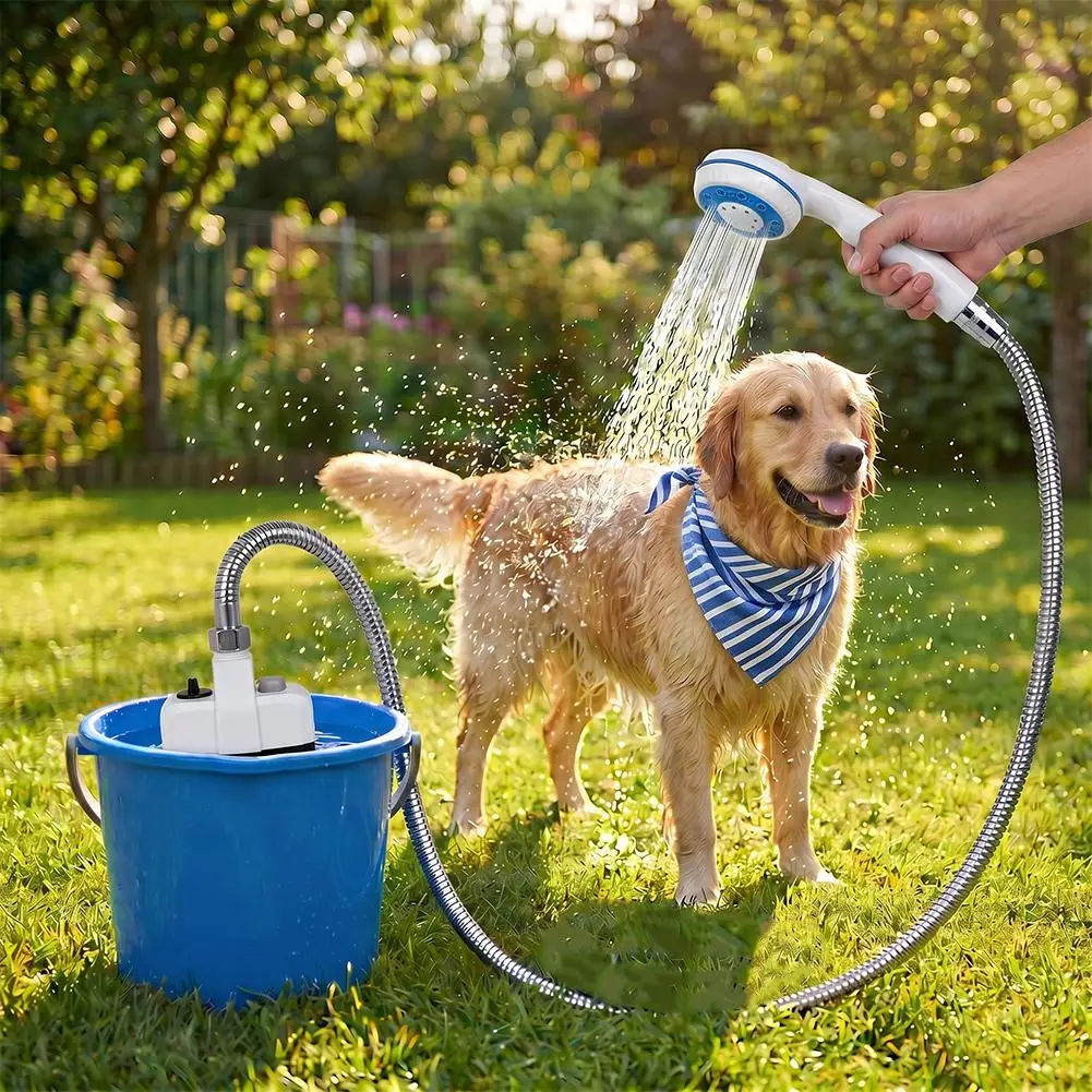 Portable Camping Shower Outdoor USB Rechargeable Electric Shower Pump for Camping Car Washing Gardening Pet Cleaning