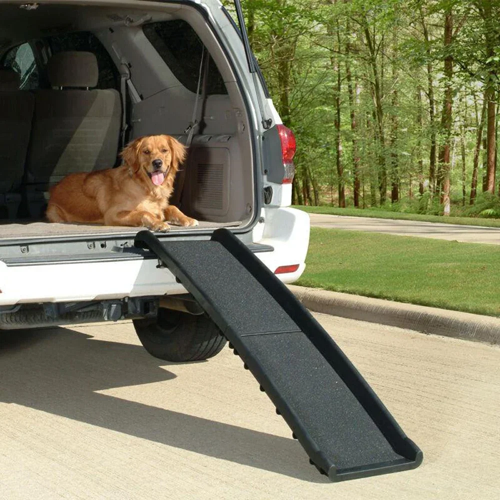 Portable Foldable Pet Dog Car Stairs Pet Dog Ladder Ramp Travel Outdoors Light Weight Ladder Steps Dog Ramp Stairs for SUV Truck