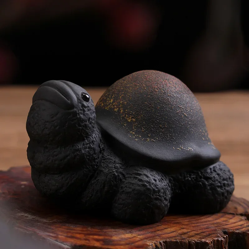 purple sand mini tea pet creative big head small turtle tea tray ornaments can raise tea art tea play accessories