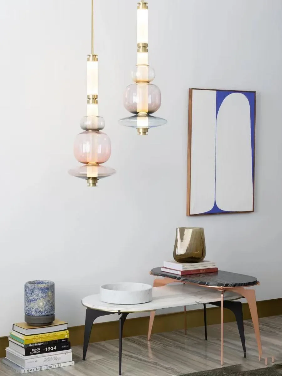 REVEN Modern Luster Ceiling lamp Pendant Light Customizable Size Long Bar Glass Chandelier for Kitchen Island Hotel Villa