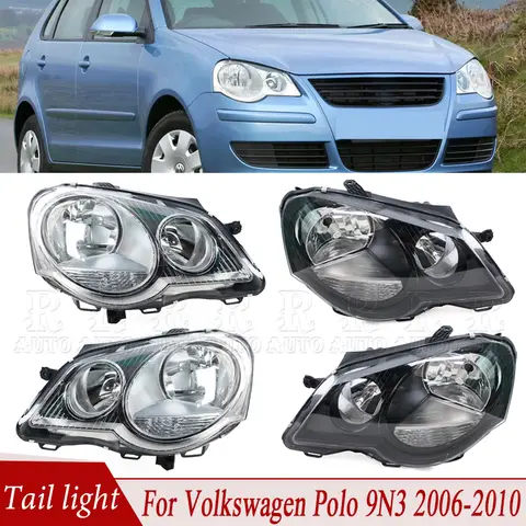 For VW POLO 9N3 2006 2007 2008 2009 2010 Front Bumper Headlight Head Light Lamp Fog Light White Or Black Type Headlight Assembly