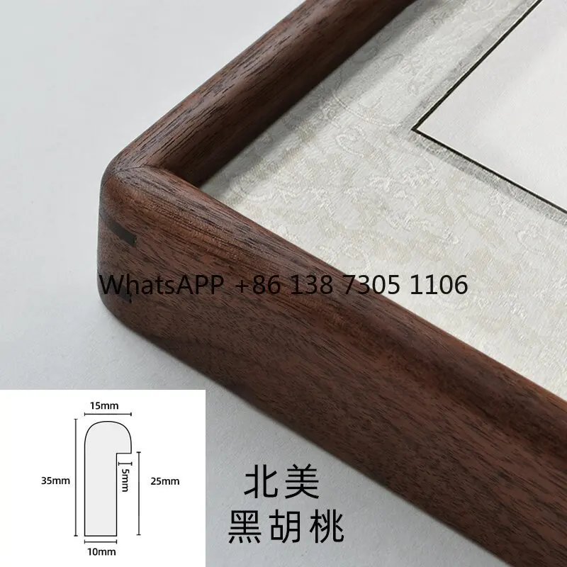 

Solid wood photo frame mortise and tenon table, black walnut teak cherry beech sabili red pear black custom new Chinese style