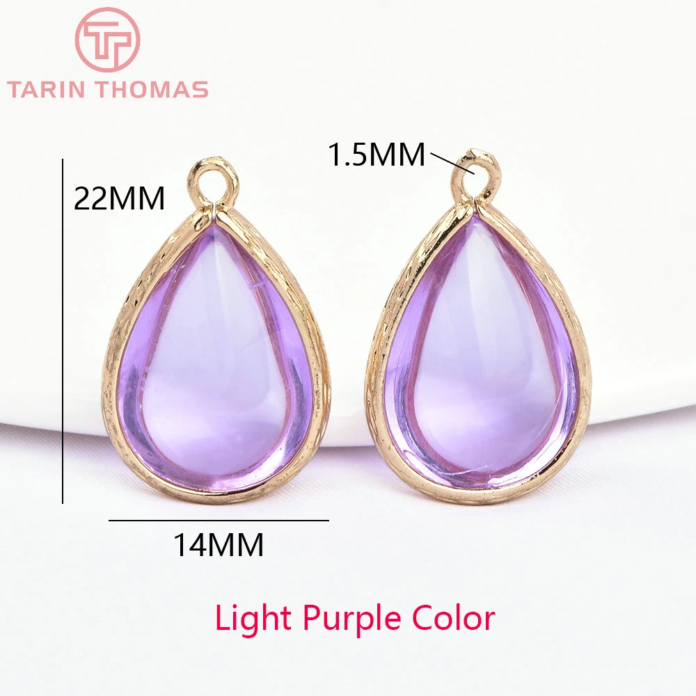 (4122)10PCS 22x14MM 24K Champagner Gold Farbe Messing und Glas Tear Drop Form Charms Anhänger Diy schmuck Erkenntnisse Zubehör – Detail 26