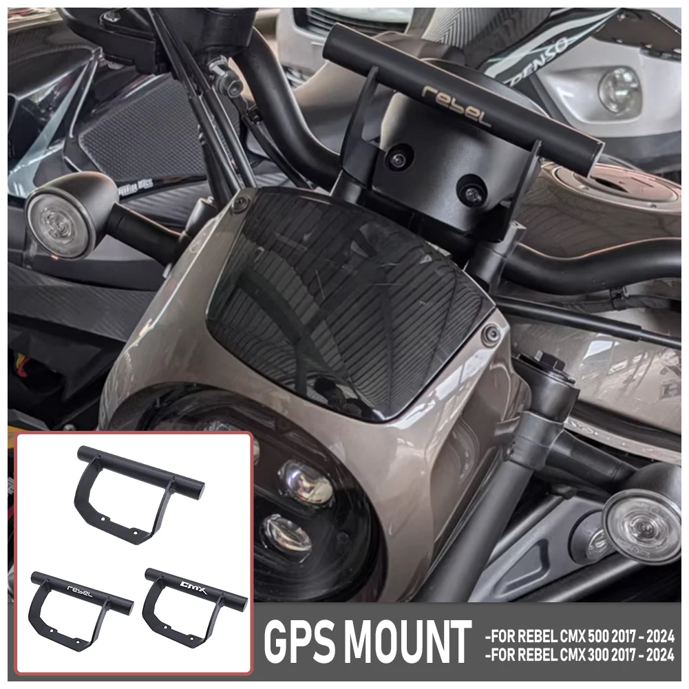 

CMX Rebel 300 500 Motorcycle Phone GPS Navigation Plate Bracket Handlebar Adapt Holder For HONDA Rebel300 Rebel500 2017-2024