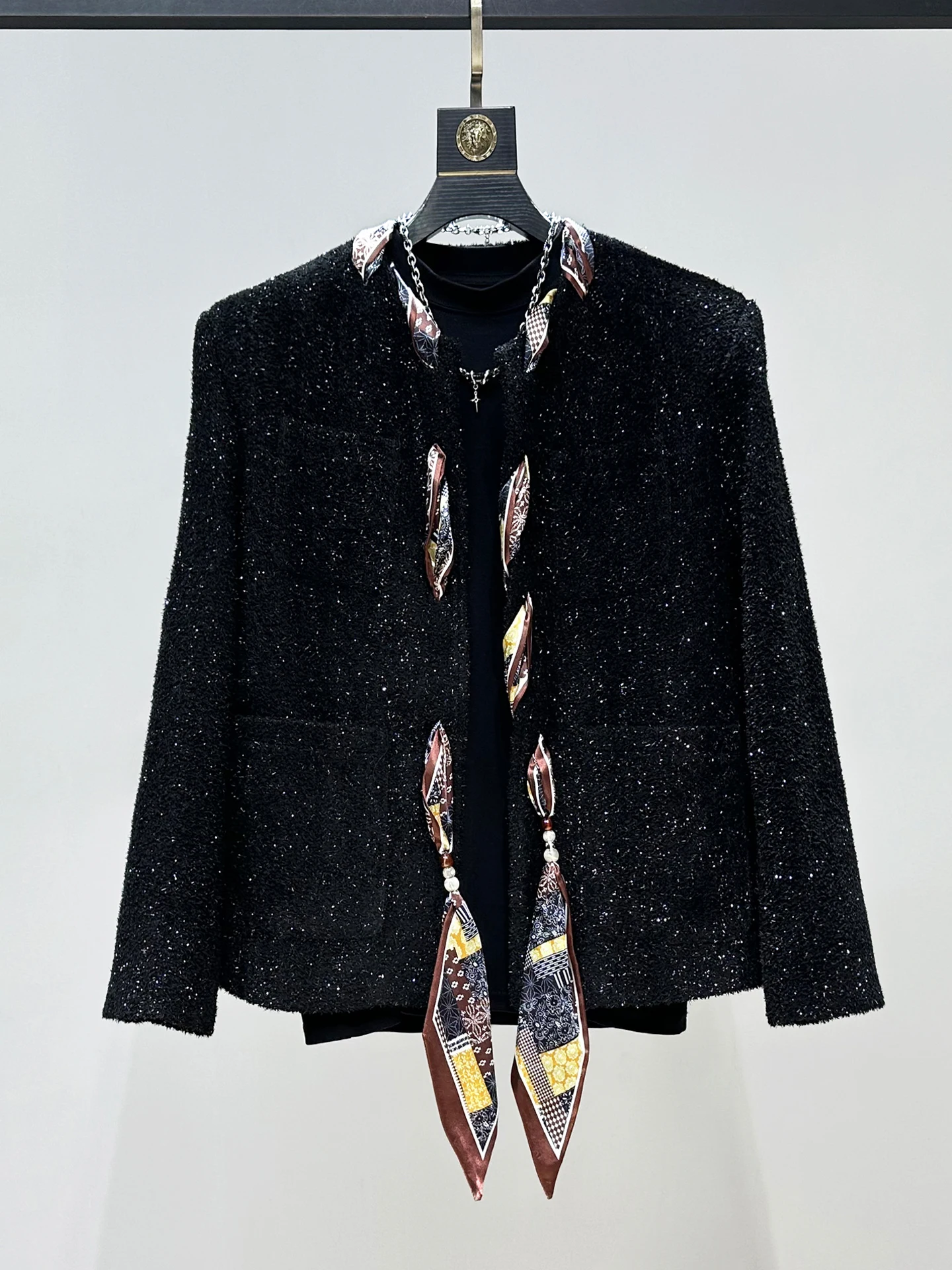 

Original Luxury Flannel Men's Jaet Loose Fit Ele Sle Autumn Outerwear Polyester Fiber Long Sve round Ne ort Coat