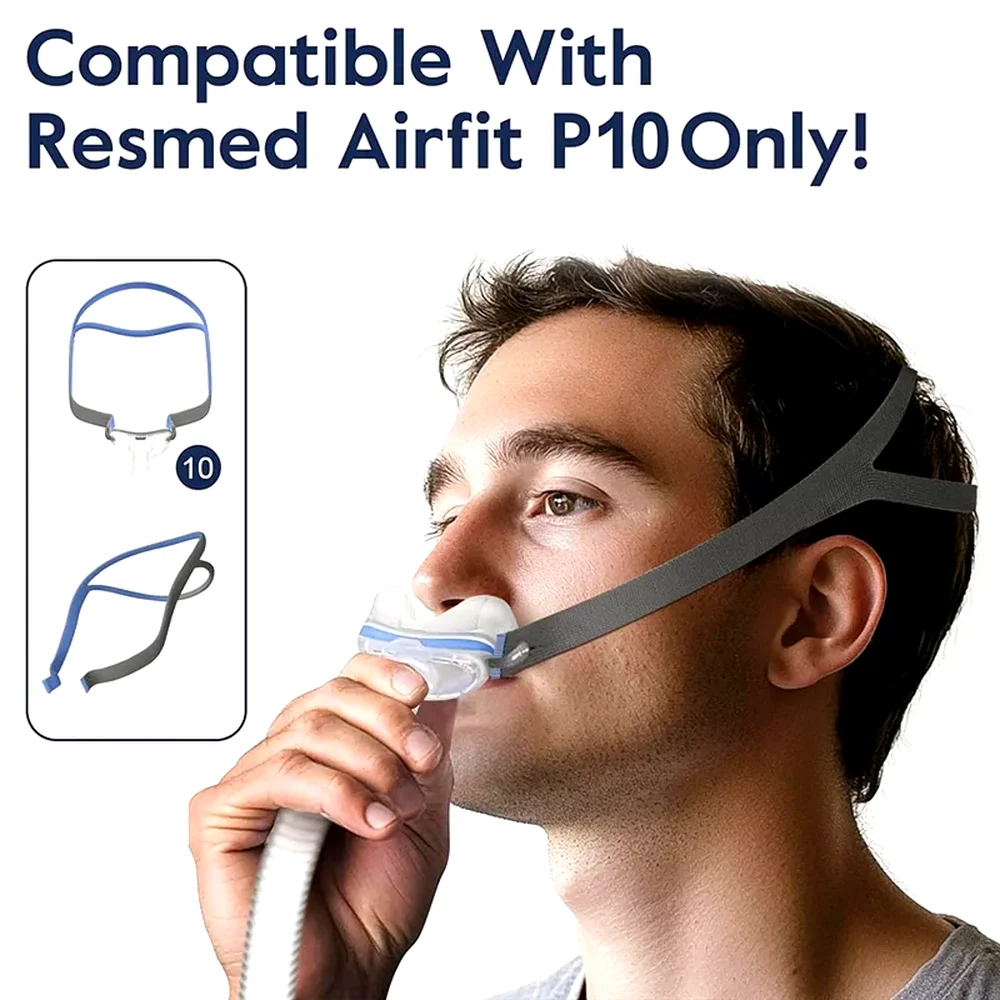 

2-Pack Air Fit P10 Headgear Strap,CPAP Headgear Replacements For Airfit P10 Nasal Pillow Mask,With 6 Adjustment Clips