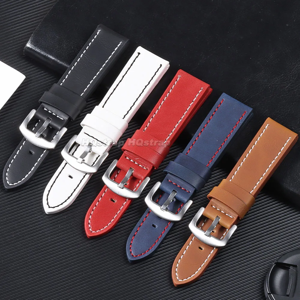 Vintage Leder Uhrenarmband für Seiko Männer Frauen Armband 18mm 20mm 22mm 24mm Ersatzarmband für Huawei Gt2/GT3 Sportarmband – Detail 2
