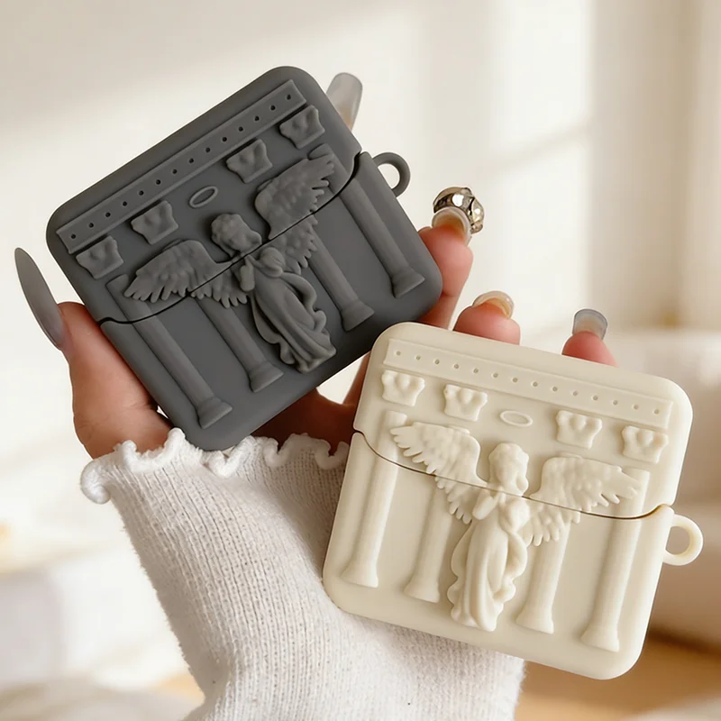 New Case For Samsung Galaxy Buds3 Pro soft Cute Protective Galaxy Buds3 Pro Covers Shockproof Headphone Cases Cartoon Angel