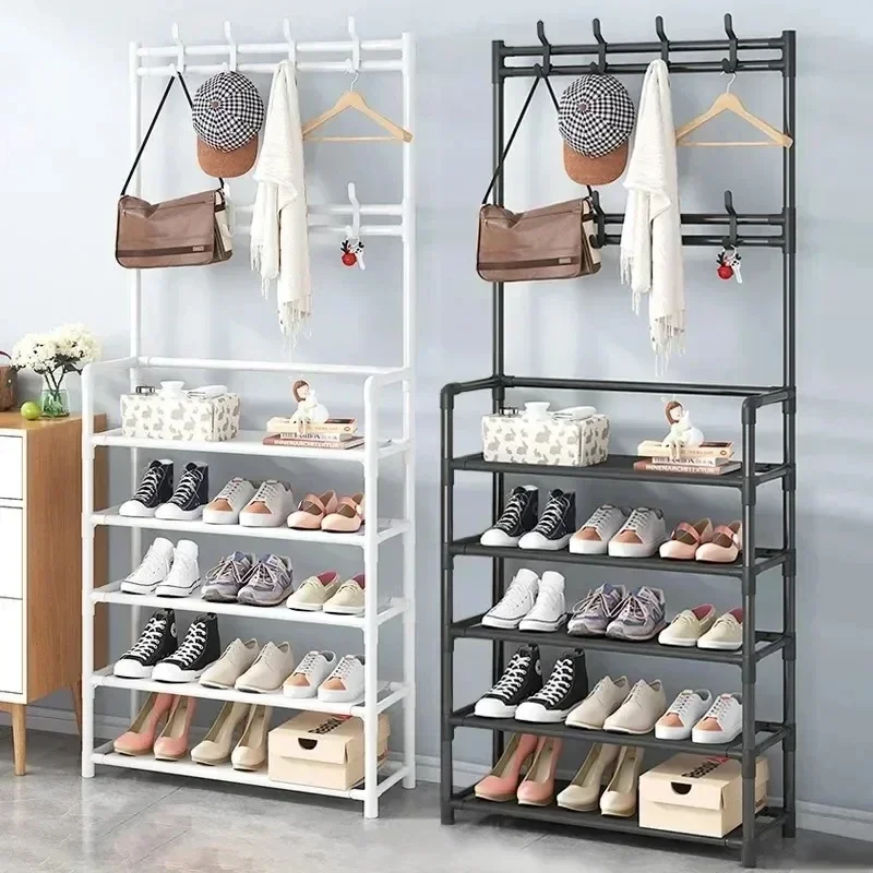 

Clothes Hat Hangers Shoe Rack Multi-ayer Shoe Rack Simple Floor Shoes and Hat Racks Load-bearing Living Room Organizer Shelf