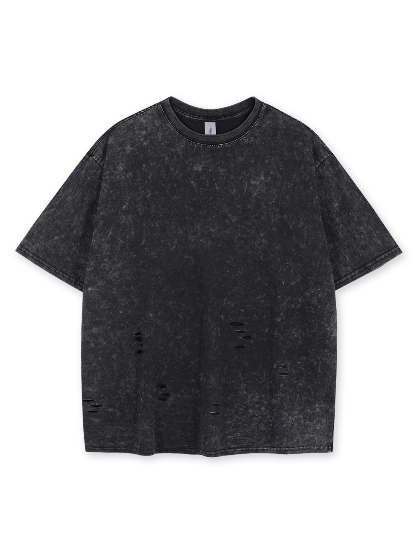 2025 جديد غسلها بلون تي شيرت مجموعة العصرية الشارع ممزق قصيرة الأكمام الكلاسيكية متعدد الألوان القطن السراويل فضفاضة الرياضة البدلة