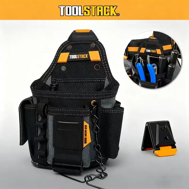 TOOLSTACK Small Electricians Pouch Tool Belt Multifunctional Pockets Tool Pouch Electrician Plumber Maintenance Worker Tool Bags