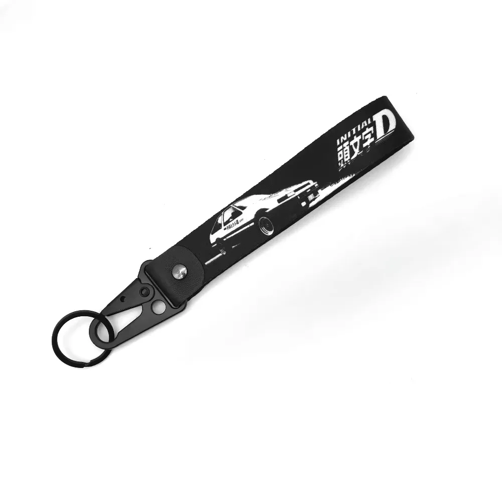 Initial D Auto Schlüsselanhänger Nylon JDM Stil Geschenk Lanyard Schlüsselanhänger Autoschlüssel Stahlfeder Clip Schlüsselanhänger Schlüsselanhänger