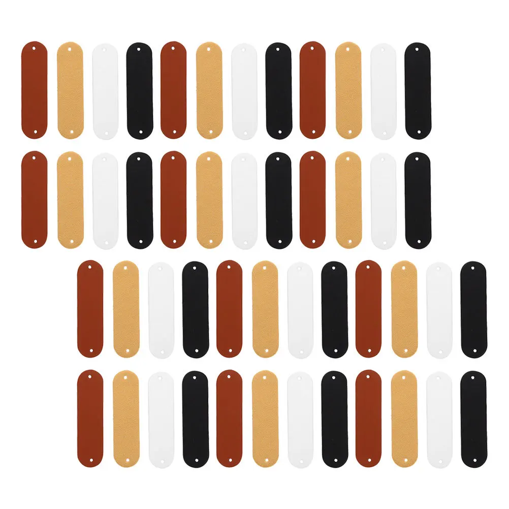 

120Pcs PU Blank Handmade Crochet Tags Durable Sewing Labels Craft Tags for Handmade Bags Clothing Quilt Labels