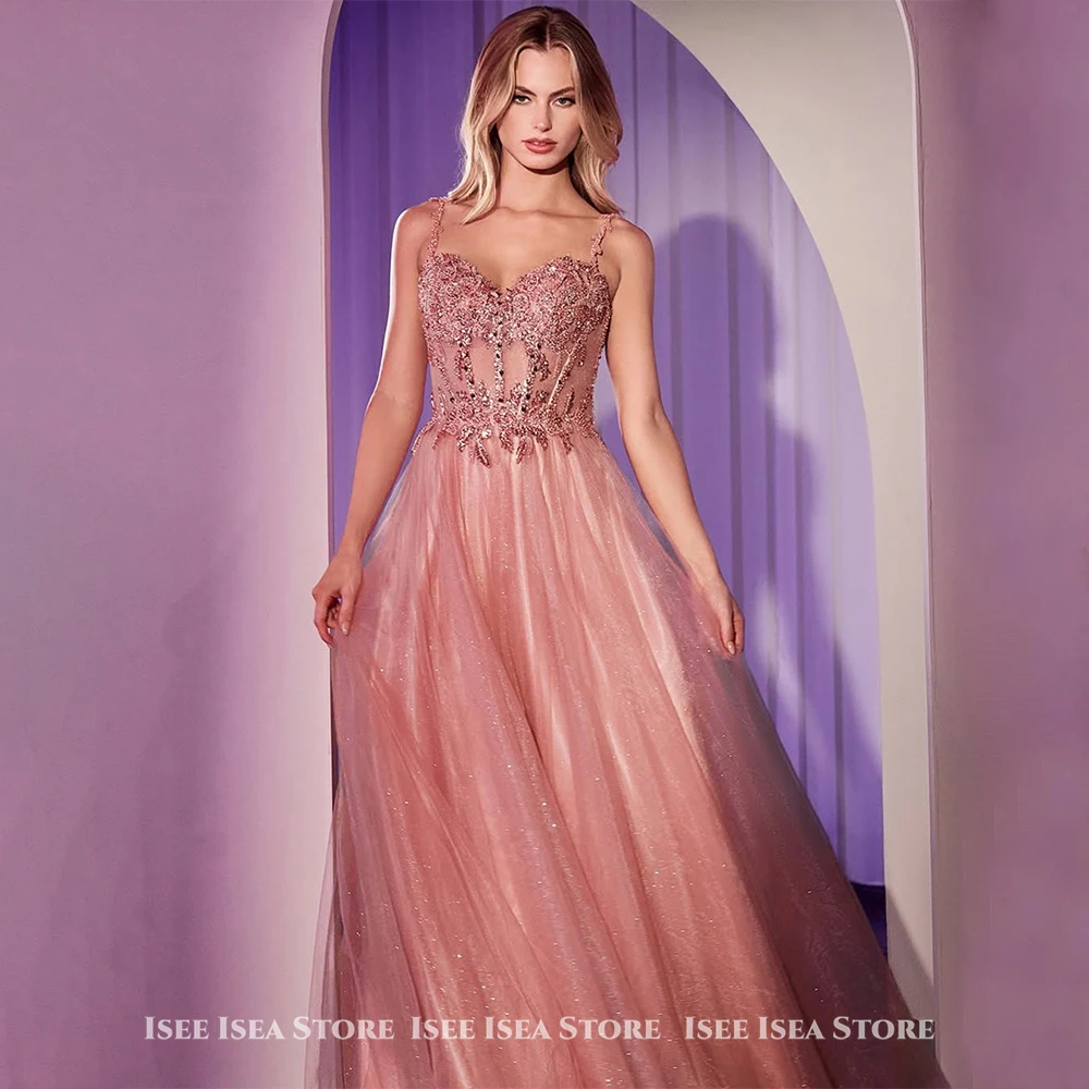 Vestidos de noche 2025, vestido de fiesta brillante de tul con abertura alta, traje elegante de corte en A, vestido de cumpleaños, tamaño personalizado de Puls