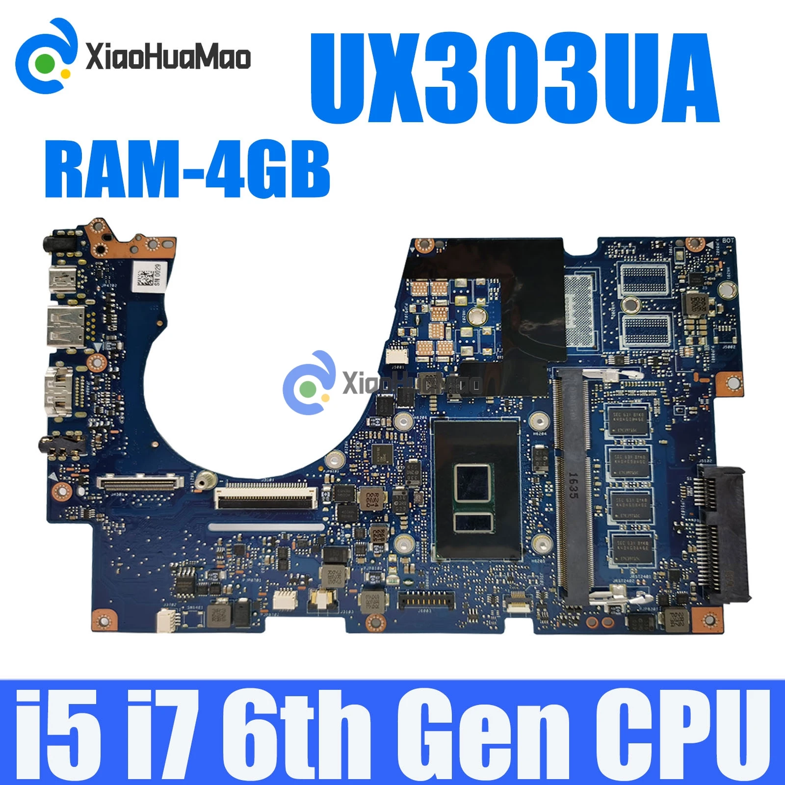 

UX303UA With i5-6200U/i7-6500U CPU 4GB-RAM Mainboard For ASUS UX303UA UX303U UX303UB U303U Laptop Motherboard 100% Tested OK