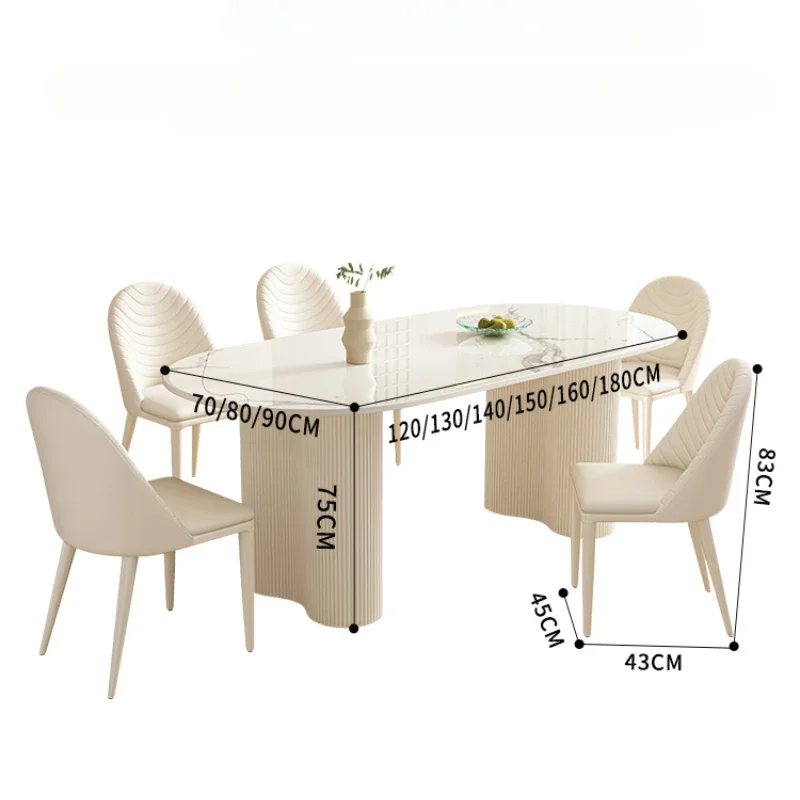 White Nordic Design Dining Table Light Luxury European Space Saving Dining Table Restaurant Home Mesa Comedor Modern Furniture