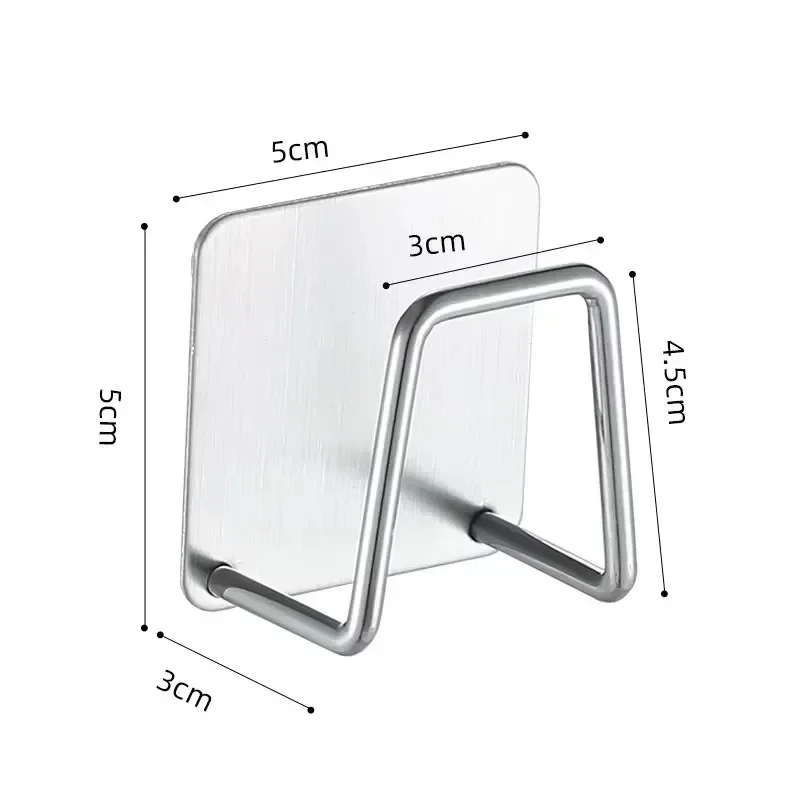 Stainless Steel Sink Sponge Holder Self Adhesive Drain Drying Rack Shelf Kitchen Household Wall Hooks Storage Organizer Supplies