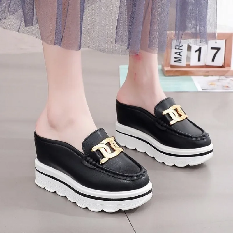 Luxury Designer Shoes Women's Loafers Pumps Elegant Medium Heel Women's Shoes 2024 Platform Sneakers Girls Wedges Large Size 42